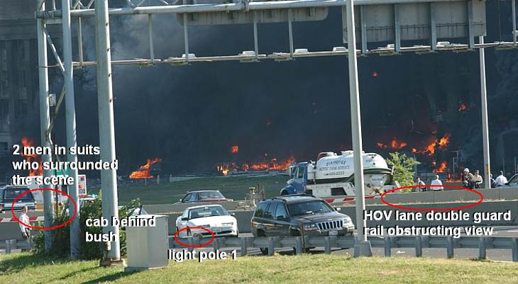 Men in suits surround taxi cab and light pole 1